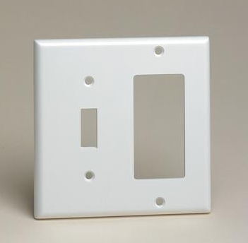 Square 2 Gang 1 Toggle GFCI Switch Cover Include 4 Screws Combination Wall Plate Decorative Outlet Cover