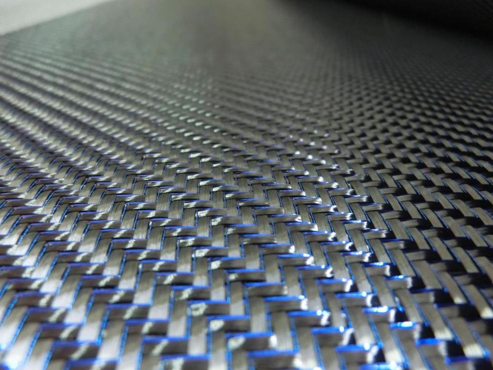 200gsm metallic line hybrid carbon fiber fabric red/blue/ golden/silver carbon fiber cloth