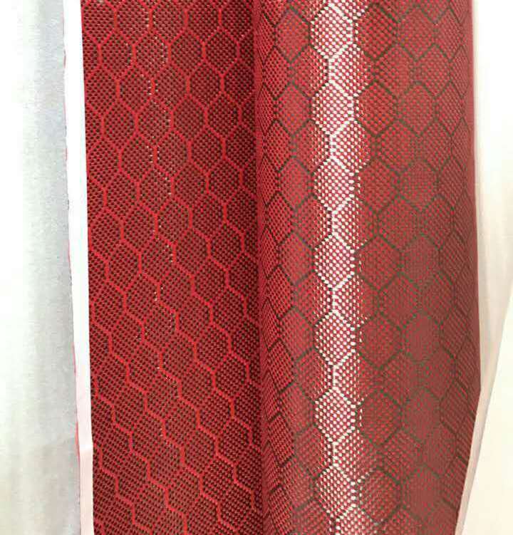 Red&Black Carbon Fiber Honey Comb Weave Hexagon Carbon Kevlars Fiber Fabric