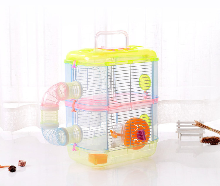 JXANRY Crystal Transparent Big Castle Plastic And Wire Splicing Hamster Villa Custom Cages For Hamster