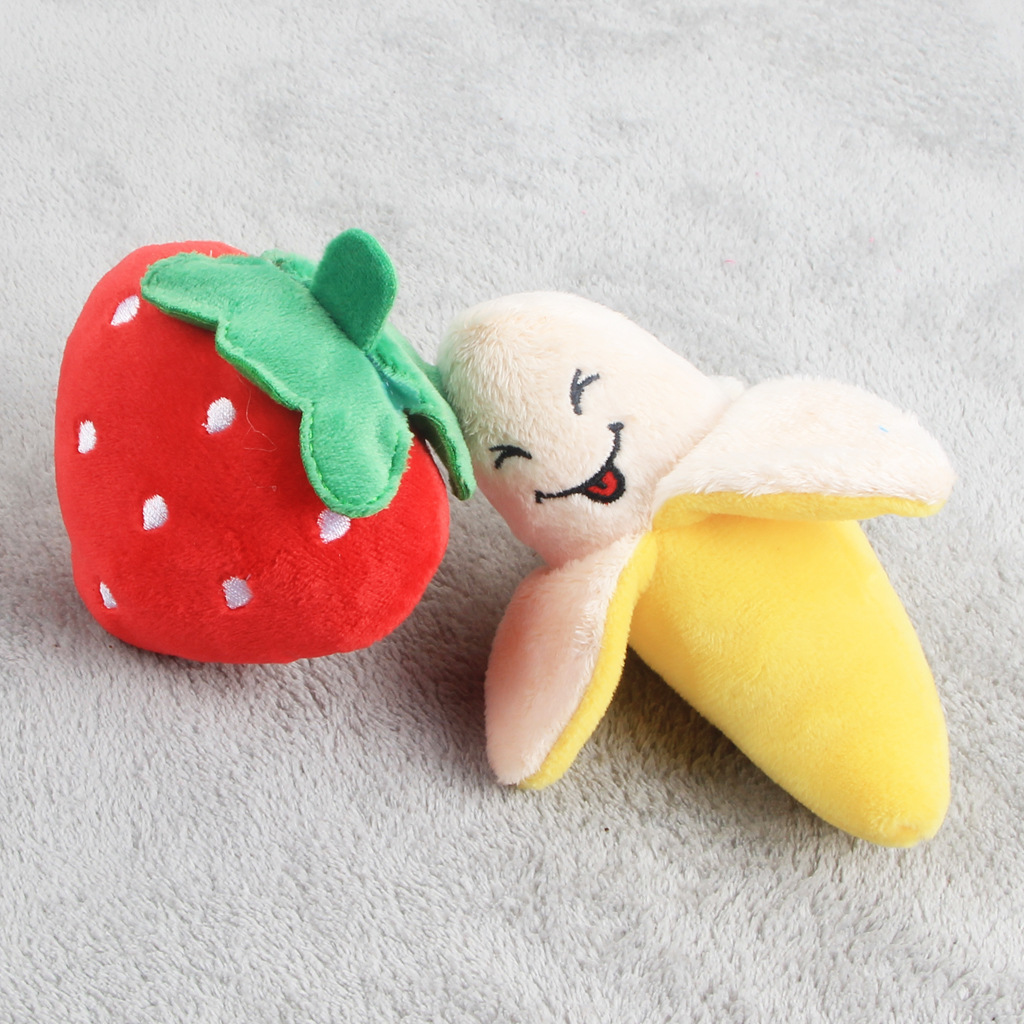 JXANRY Pet Food New Plush Toy Dog Stuffed Squeaky Toy Pet Fruit Snack Series Of Bite-resistant Grinding Teeth-teasing Items