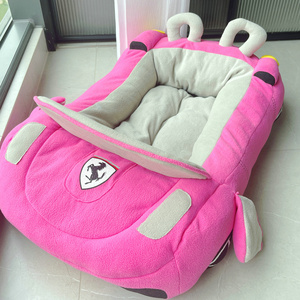 JXANRY Funny Dog Pink Car Bed Pet Kennel Wholesale Multi Color Comfortable Warm Pet Cushion Winter Cat Kennel Furry Pet Bed