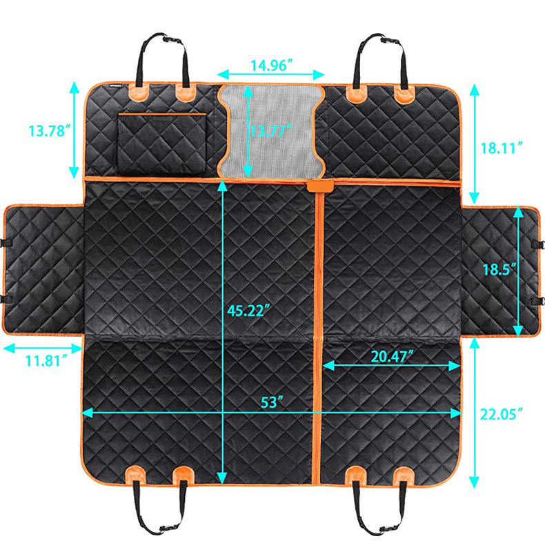 Car pet mat Waterproof Oxford cloth mat for the car when the dog goes out rear Pet seat cover car anti-dirty dog mat