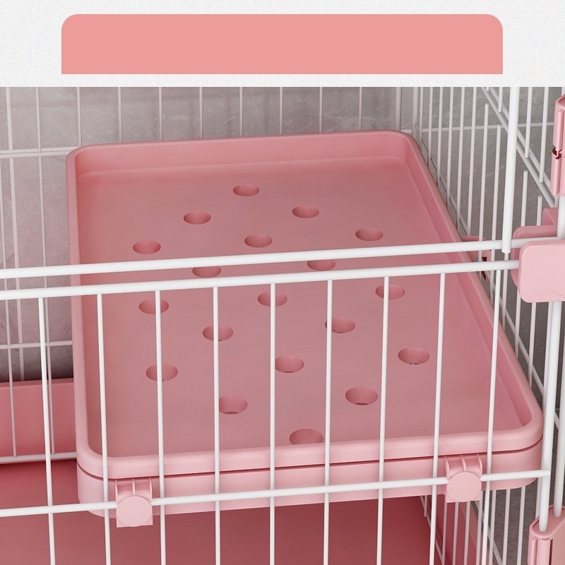 Large 4 Layer Cat Cage Stainless Steel Bold Pink Multifunctional Comfortable Cat Cage 3 Layer