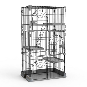 Large 4 Layer Cat Cage Stainless Steel Bold Pink Multifunctional Comfortable Cat Cage 3 Layer