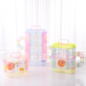 JXANRY Crystal Transparent Big Castle Plastic And Wire Splicing Hamster Villa Custom Cages For Hamster