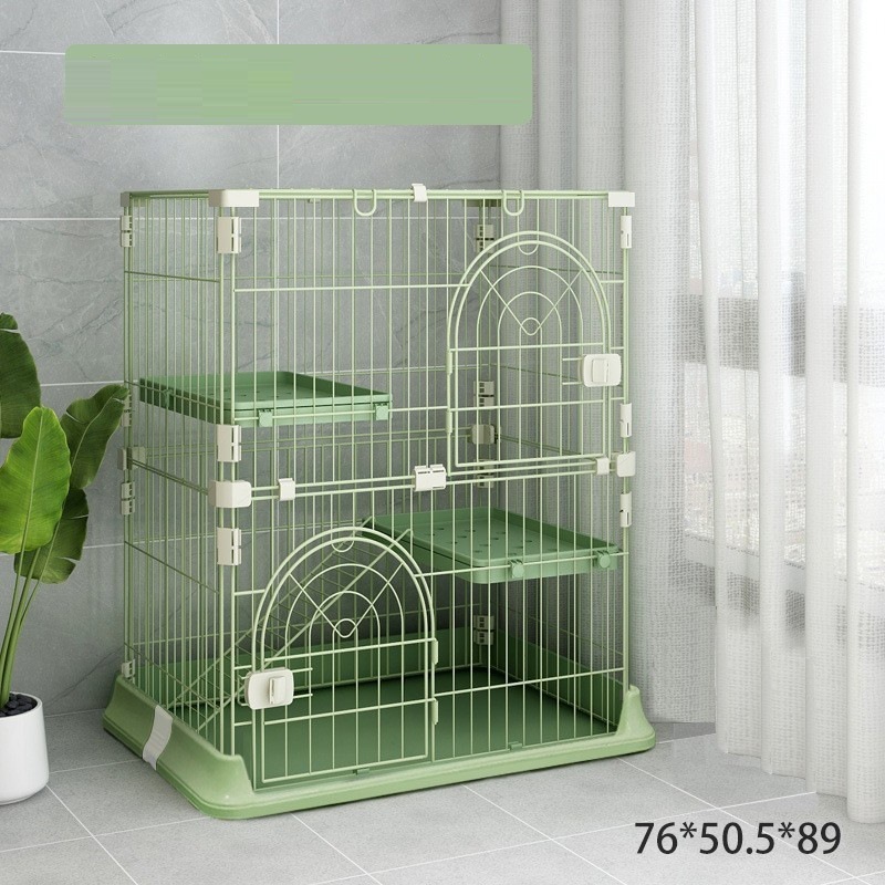 Large 4 Layer Cat Cage Stainless Steel Bold Pink Multifunctional Comfortable Cat Cage 3 Layer