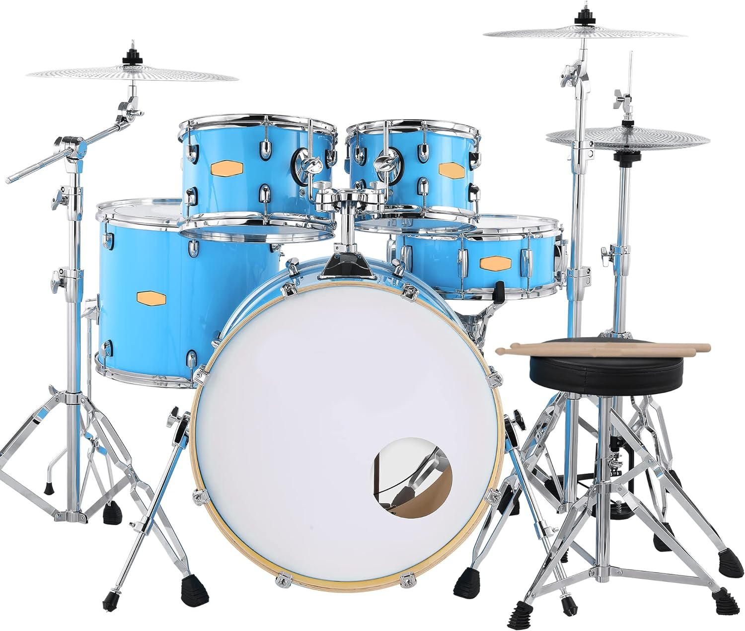 Hot Sale 5PCS Drum Colorful Musical Instrument Adult/Children Jazz Drum Kit Drum Set