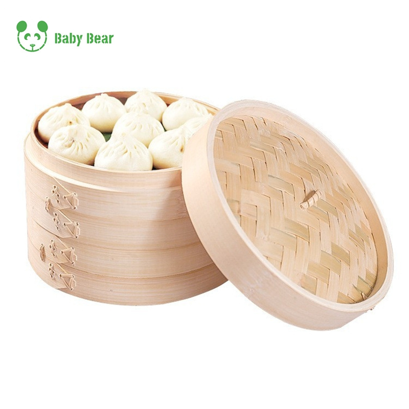 hot selling good quality food steamer 10 inch bamboo steamer with lid