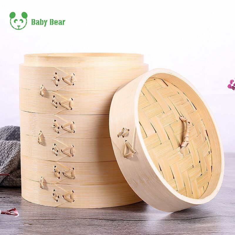 hot selling good quality food steamer 10 inch bamboo steamer with lid