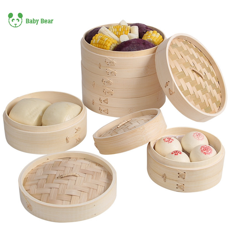 Big Small Size Square Mini Dim Sum Food Rice Bamboo Steamer Basket Kit Set Favors Dumpling Steamer Holder Rack