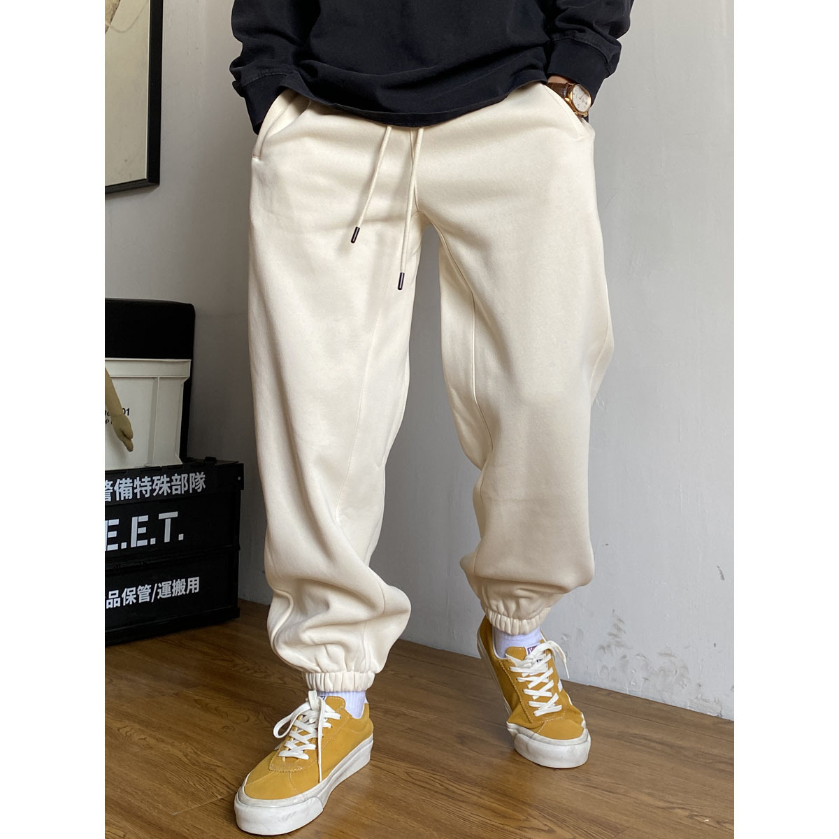 custom joggers men high quality loose fit sweatpants fit jogger cotton fleece men sweatpants blank men's pant