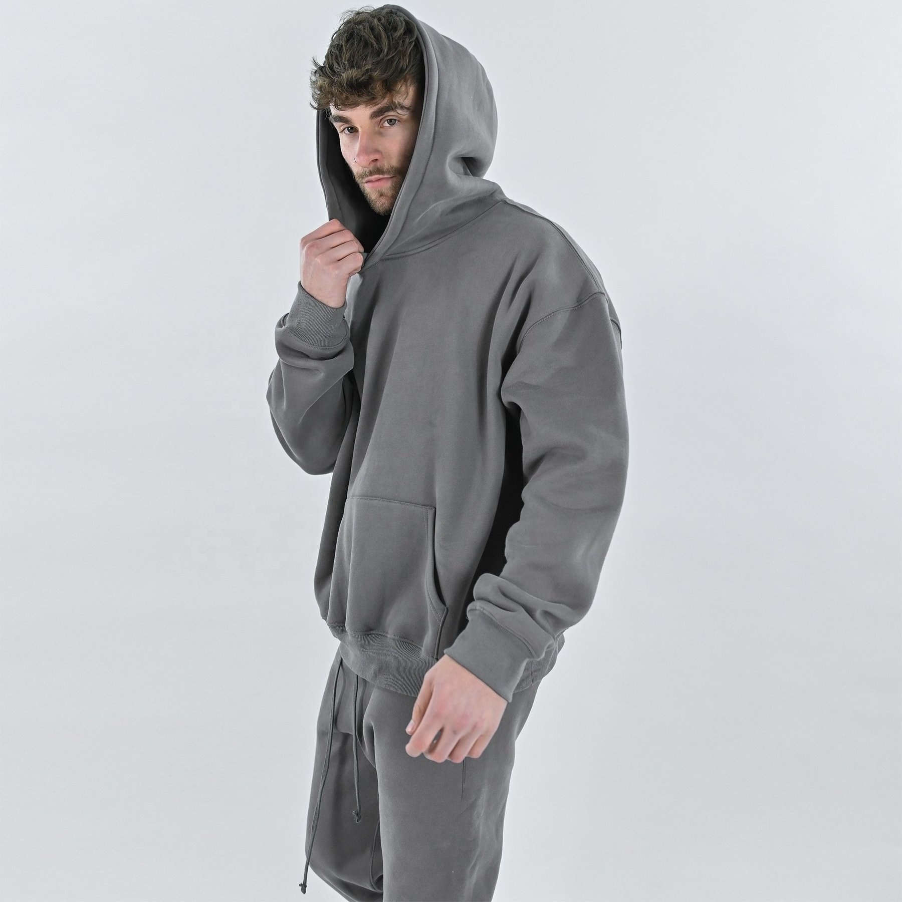 OEM heavyweight hoodie quality 100% cotton fleece fabric hoodie custom 400gsm mens oversized hoodies