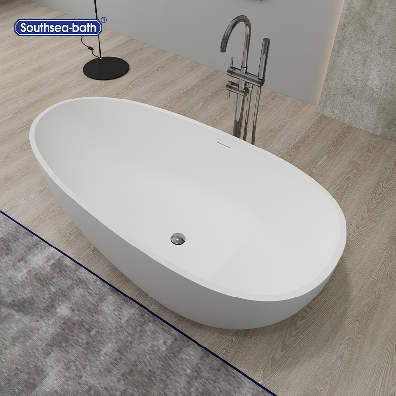 Freestanding Solid Resin Acrylic Solid Surface Artifical Stone Bathtub