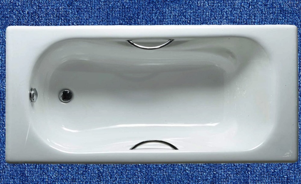 1500MM Or 1700MM Ceramic Cast Iron Bathtub / Cheap Drop In Cast Iron Bath Tub For Hotel / Home Use