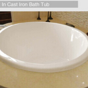 Round corner drop/built in 1.5*1.5 cast iron bathtub