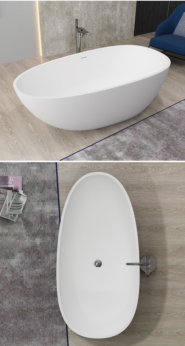 Freestanding Solid Resin Acrylic Solid Surface Artifical Stone Bathtub