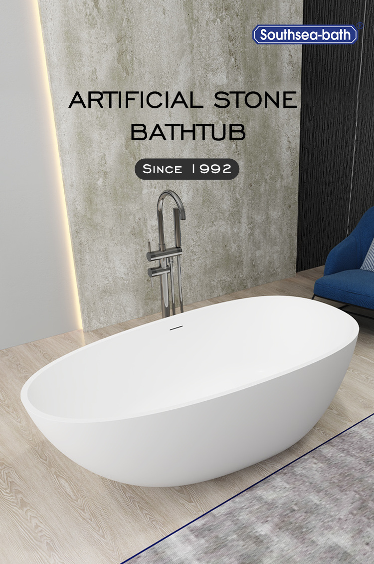 Freestanding Solid Resin Acrylic Solid Surface Artifical Stone Bathtub