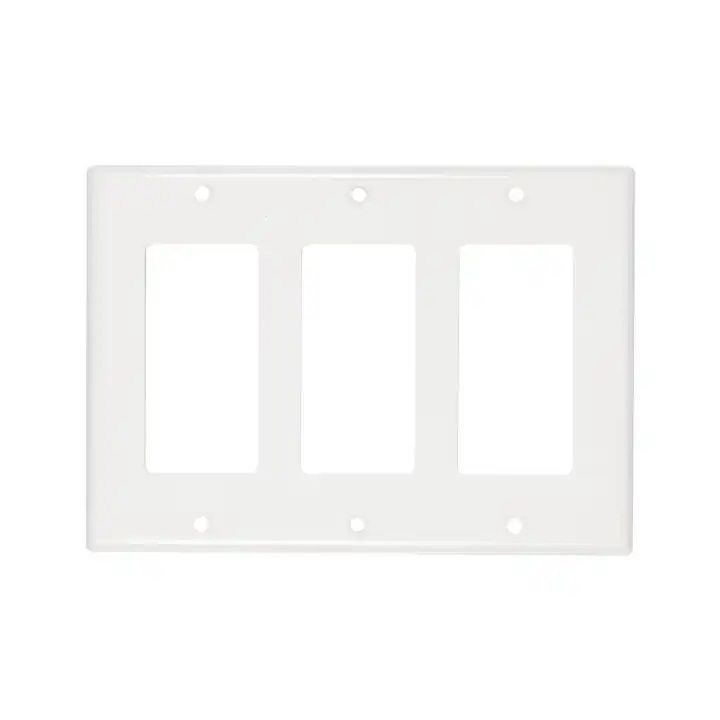 US 3-Gang GFCI Decorative Wall Plate Screwless LQB223 Switch Plastic Outlet Cover Decorator for Plugs & Sockets