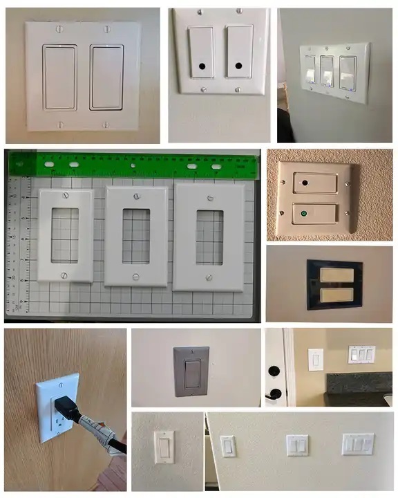 US 3-Gang GFCI Decorative Wall Plate Screwless LQB223 Switch Plastic Outlet Cover Decorator for Plugs & Sockets