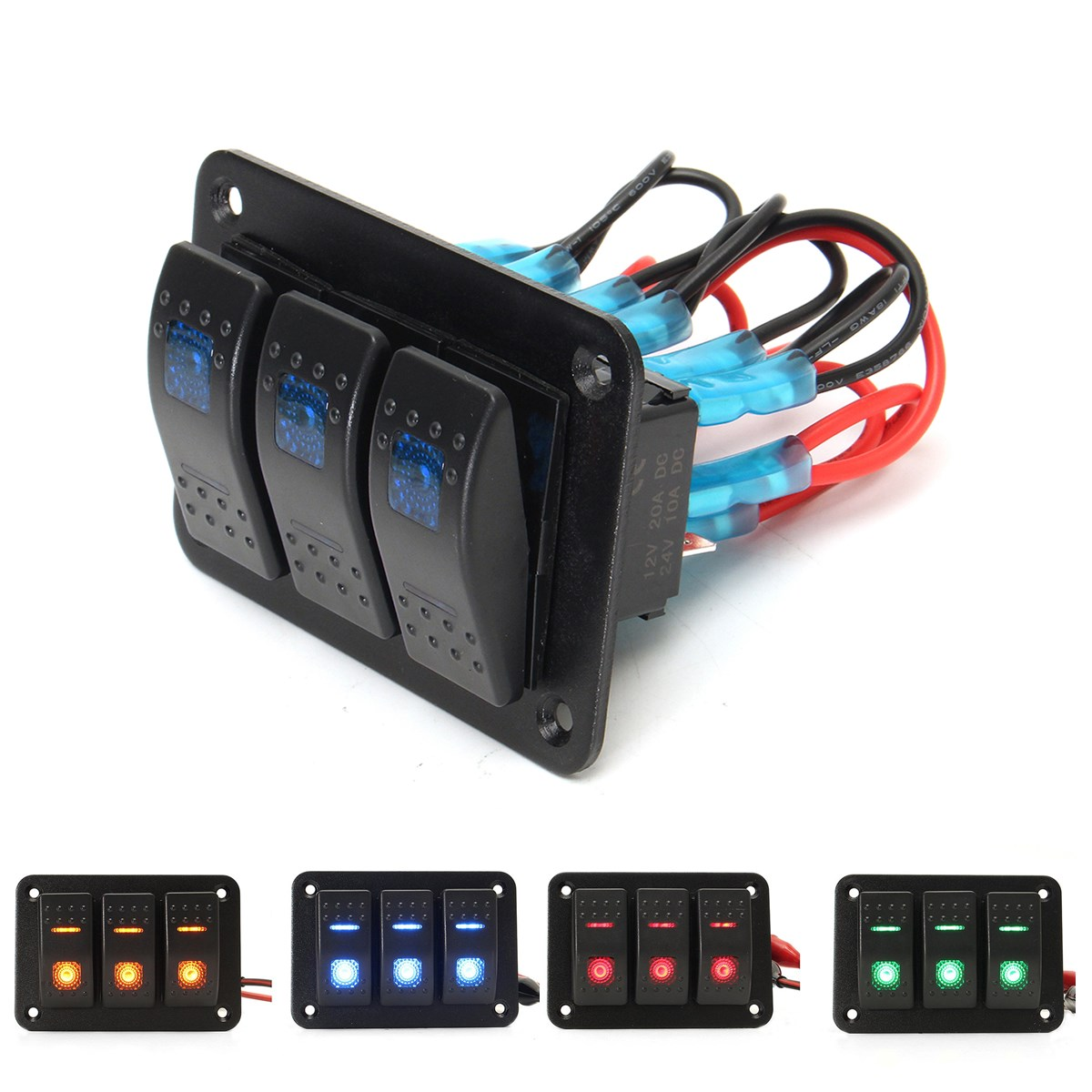 New Arrival Waterproof Automotive Car Marine Rocker Control Led Switch Panel