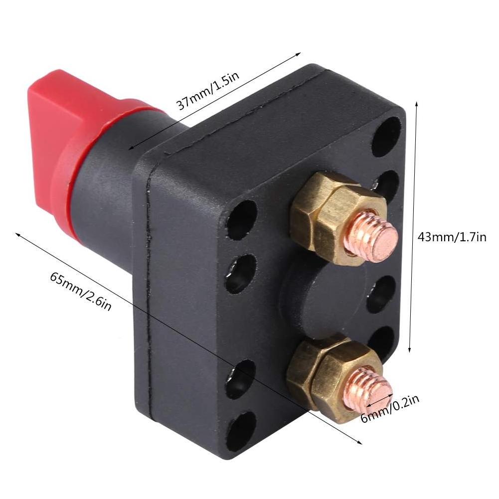 Battery Disconnect Switch 6MM 300A Battery Isolator Disconnect Cut Off Power Kill Switch for Car Marine Truck Boat