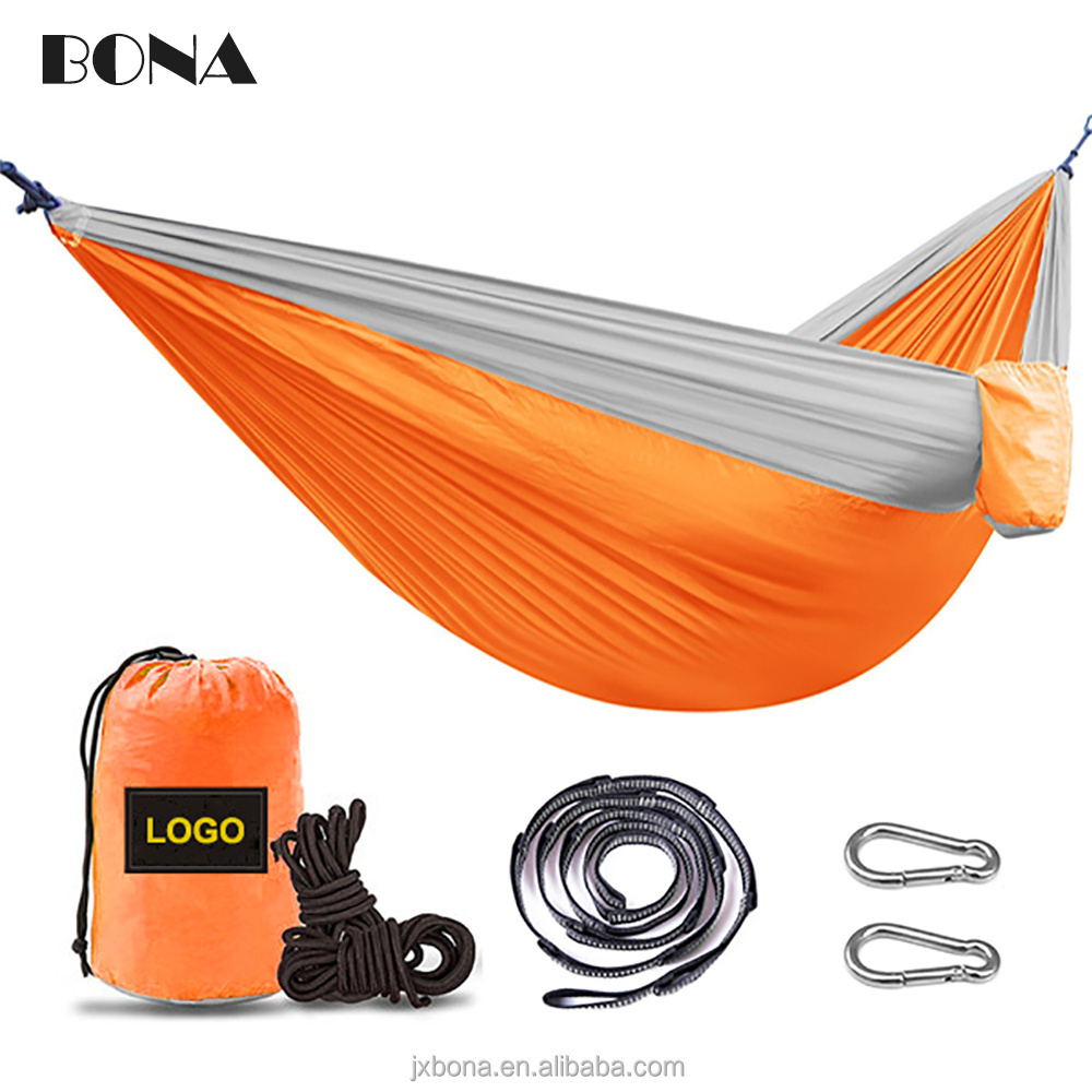 Double Camping Hammock - Lightweight Nylon Portable Hammock, Best Parachute Double Hammock For Backpacking, Camping,