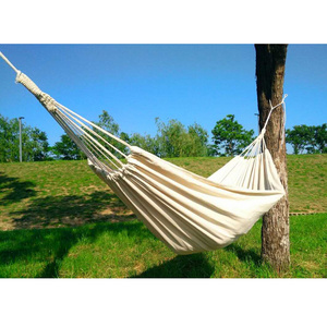 Single/Double Brazilian Nest Hammock with Tree Straps for Indoor Outdoor Travel Camping Durable Cotton Canvas Hammock