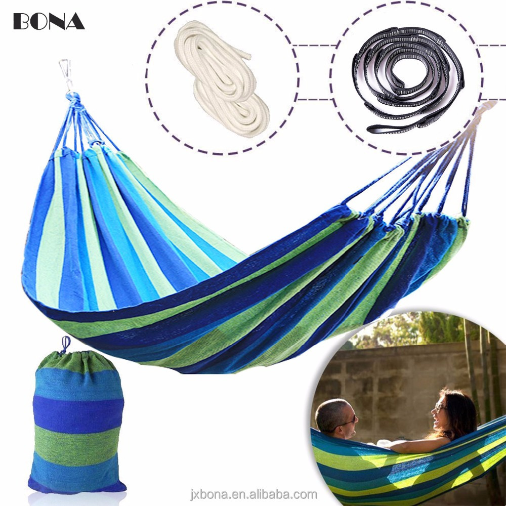 Single/Double Brazilian Nest Hammock with Tree Straps for Indoor Outdoor Travel Camping Durable Cotton Canvas Hammock