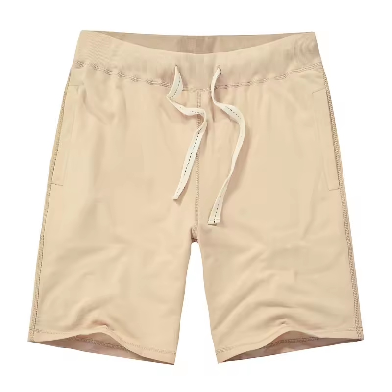 Boton garment summer wear thinner shorts with two pockets rib waist shorts long string sports shorts