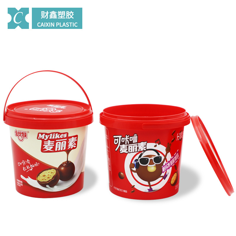 IML food packaging container CX039C 1200ml candy container biscuits storage bucket plastic food bucket for suger