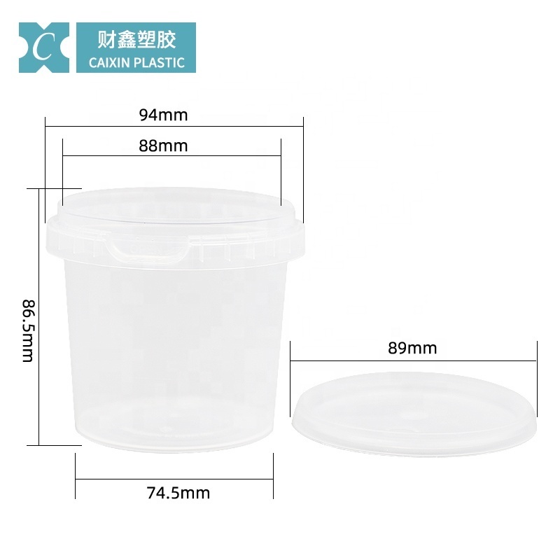 China CX039E 400ml 600ml 1200ml 2000ml 2600ml plastic ice cream cup yogurt cups wholesale yogurt plastic cups with lid