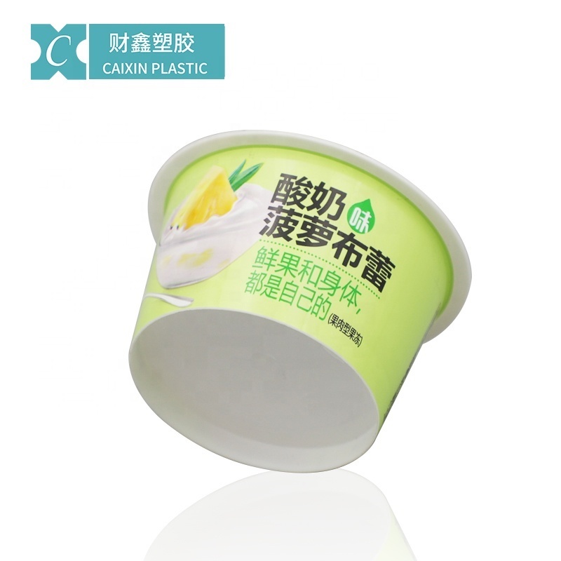 Caixin factory CX008A IML container 80ml pp pudding/jelly/sauce flexible small round tub yogurt container injection plastic cup