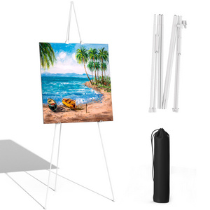 CYDISPLAY Iron easel stand white tripod foldable portable metal display poster easel stand for wedding sign