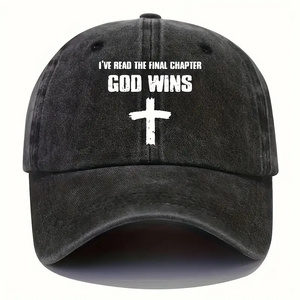 JX GOD WINS Cross  Baseball Cap Solid Color Washed Distressed Dad Hats Unisex Adjustable Sun Hat For Women Men