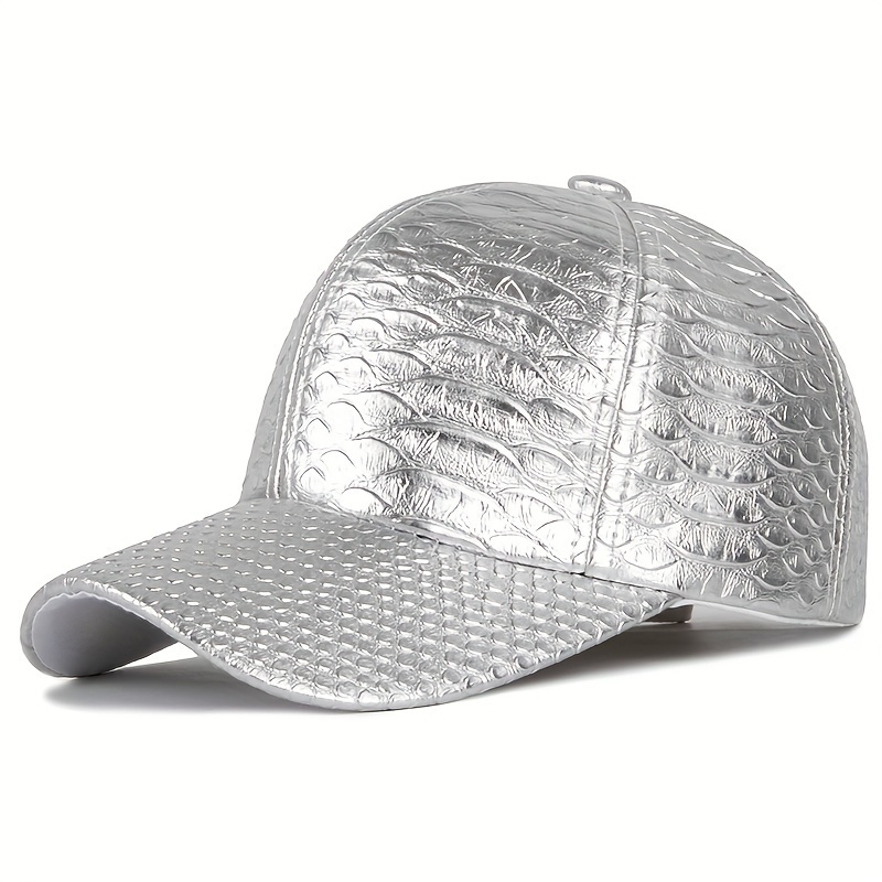 JX PU Leather Baseball Cap Crocodile Pattern PU Peaked Cap Street Hip Hop Sun Hat