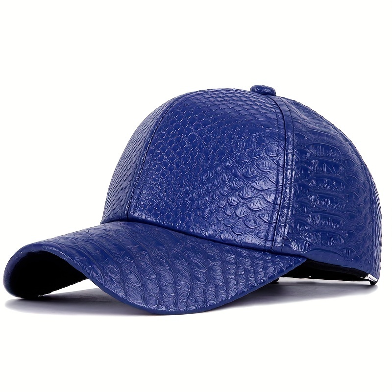 JX PU Leather Baseball Cap Crocodile Pattern PU Peaked Cap Street Hip Hop Sun Hat