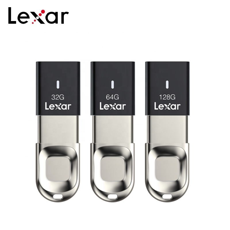 Original Lexar USB3.0 Pen Drive F35 256GB 128GB 64GB 32GB With Fingerprint Recognition Metal USB Flash Drive 150MB/s Pendrives