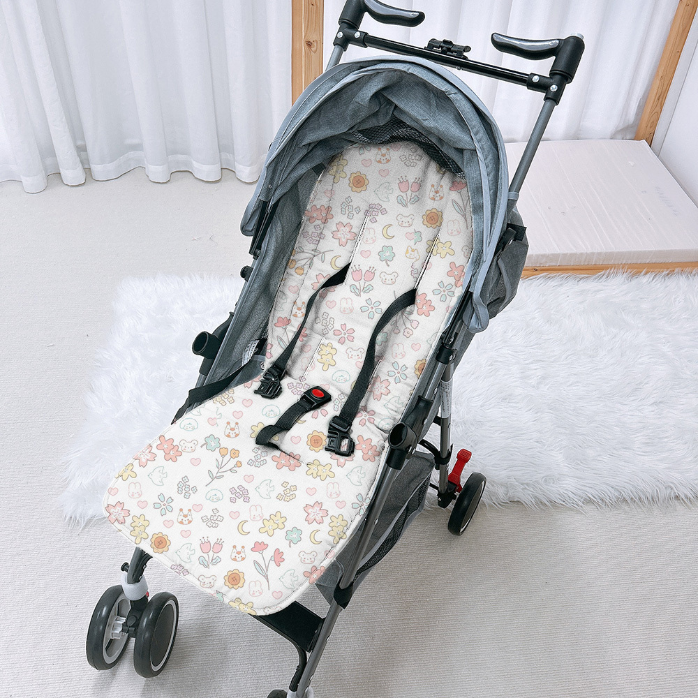 Universal Cotton Baby Stroller Cushion Soft Pram Liner and Car Seat Pillow for New Baby for Travelling and Pushchair Use