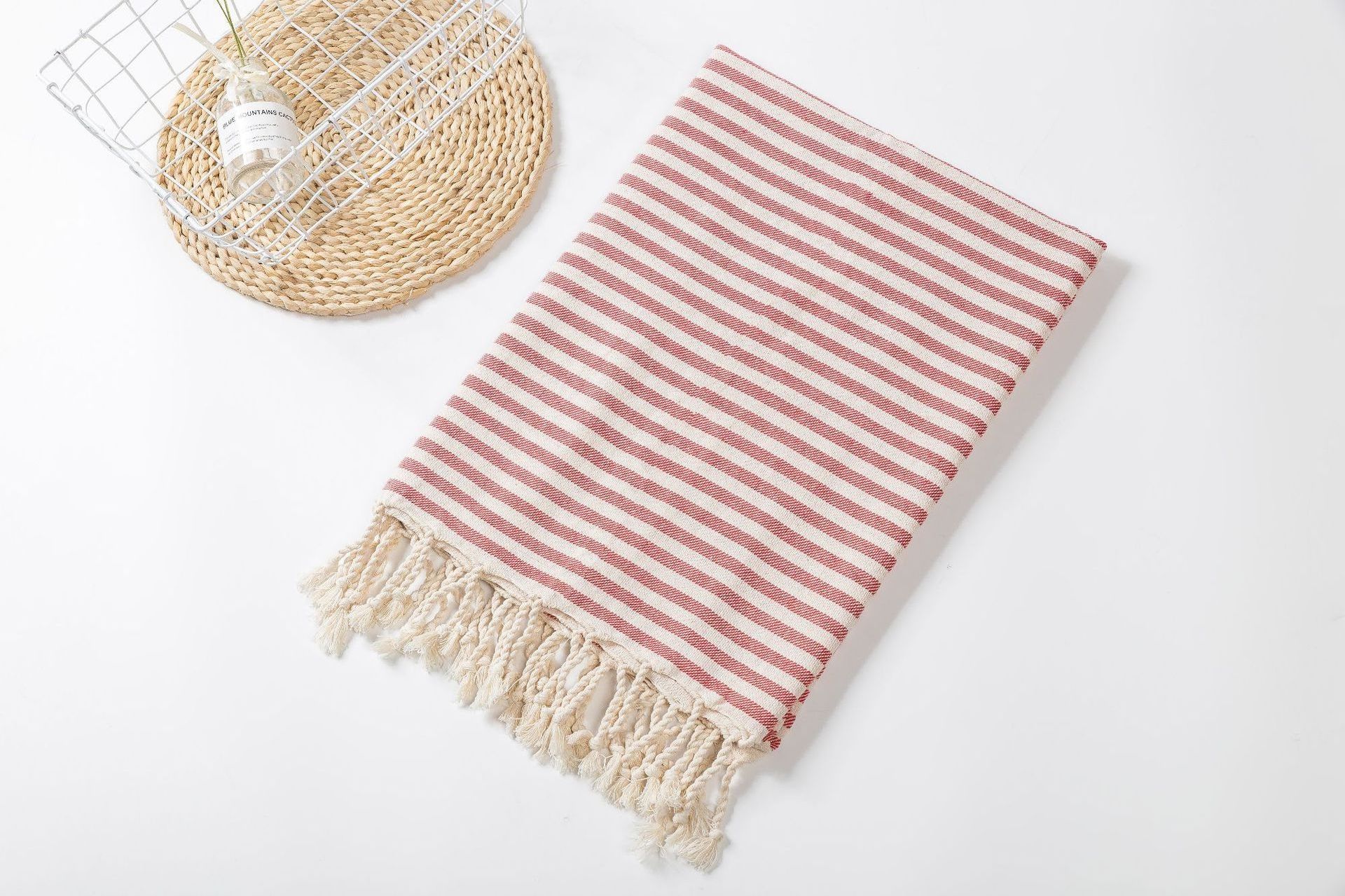 Wholesale CHEER Best Selling Luxury Large size Custom Logo 100*180CM turkish beach towel with tassel