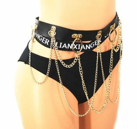 Women's punk body chain belt personalized retro tassel all-match multi-layer chain leather sexy waist belt