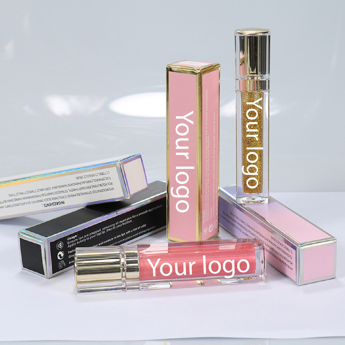 HMU Luxury High Quality Wholesale Flavored Waterproof Vegan Cosmetics Matte Clear Custom Glossy Lipgloss Private Label Lip Gloss