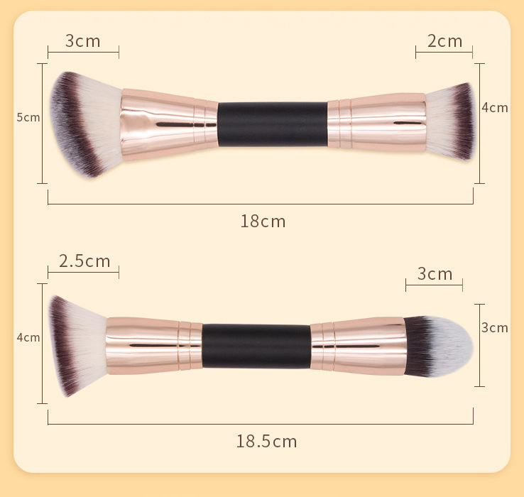 HMU  Double Ended Makeup Brush Multi-Functional Angled Blush Contour Powder Foundation Face Single Foundation Makeup Brush