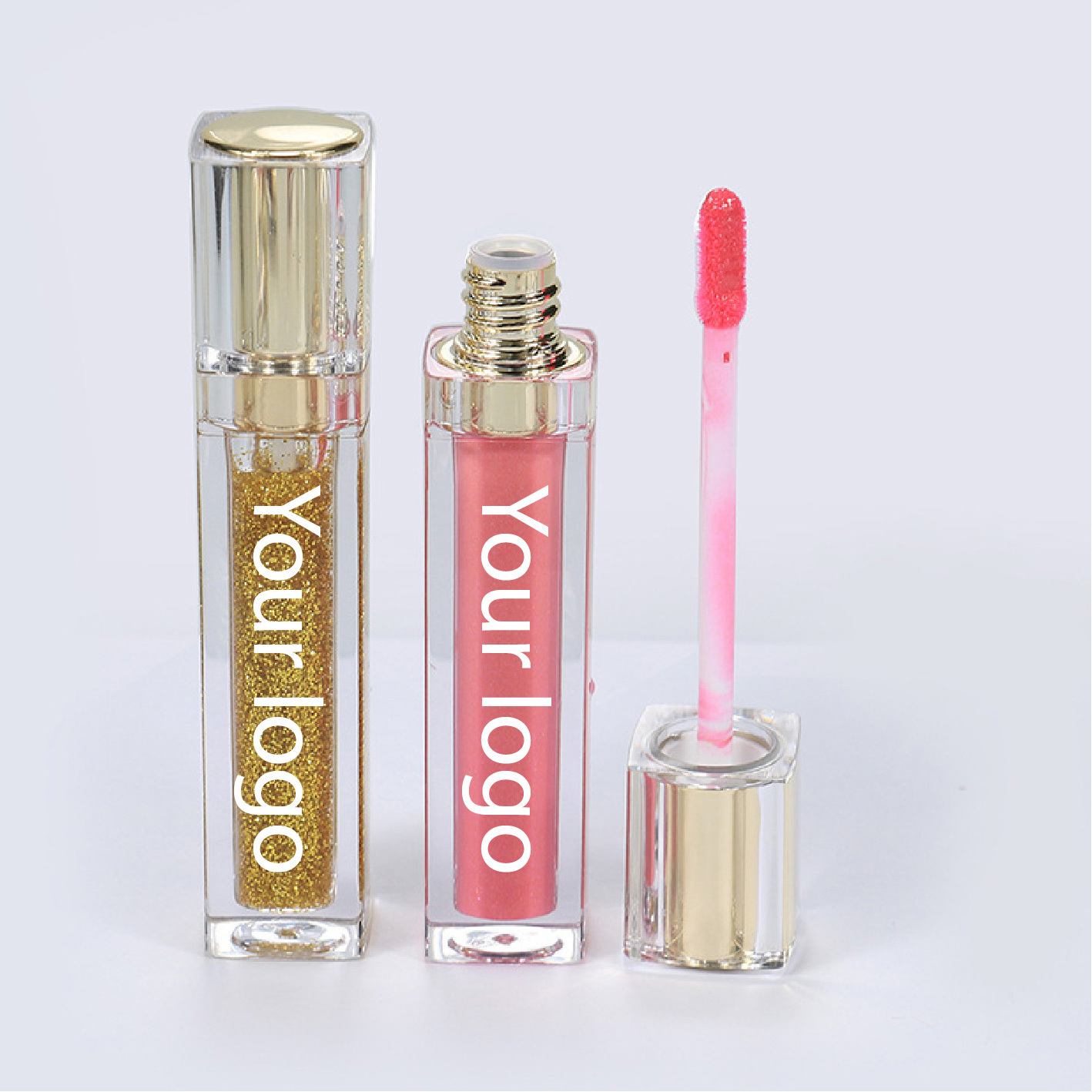 HMU Luxury High Quality Wholesale Flavored Waterproof Vegan Cosmetics Matte Clear Custom Glossy Lipgloss Private Label Lip Gloss