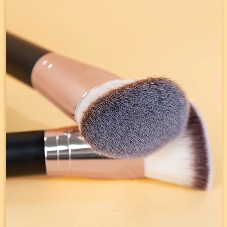 HMU  Double Ended Makeup Brush Multi-Functional Angled Blush Contour Powder Foundation Face Single Foundation Makeup Brush