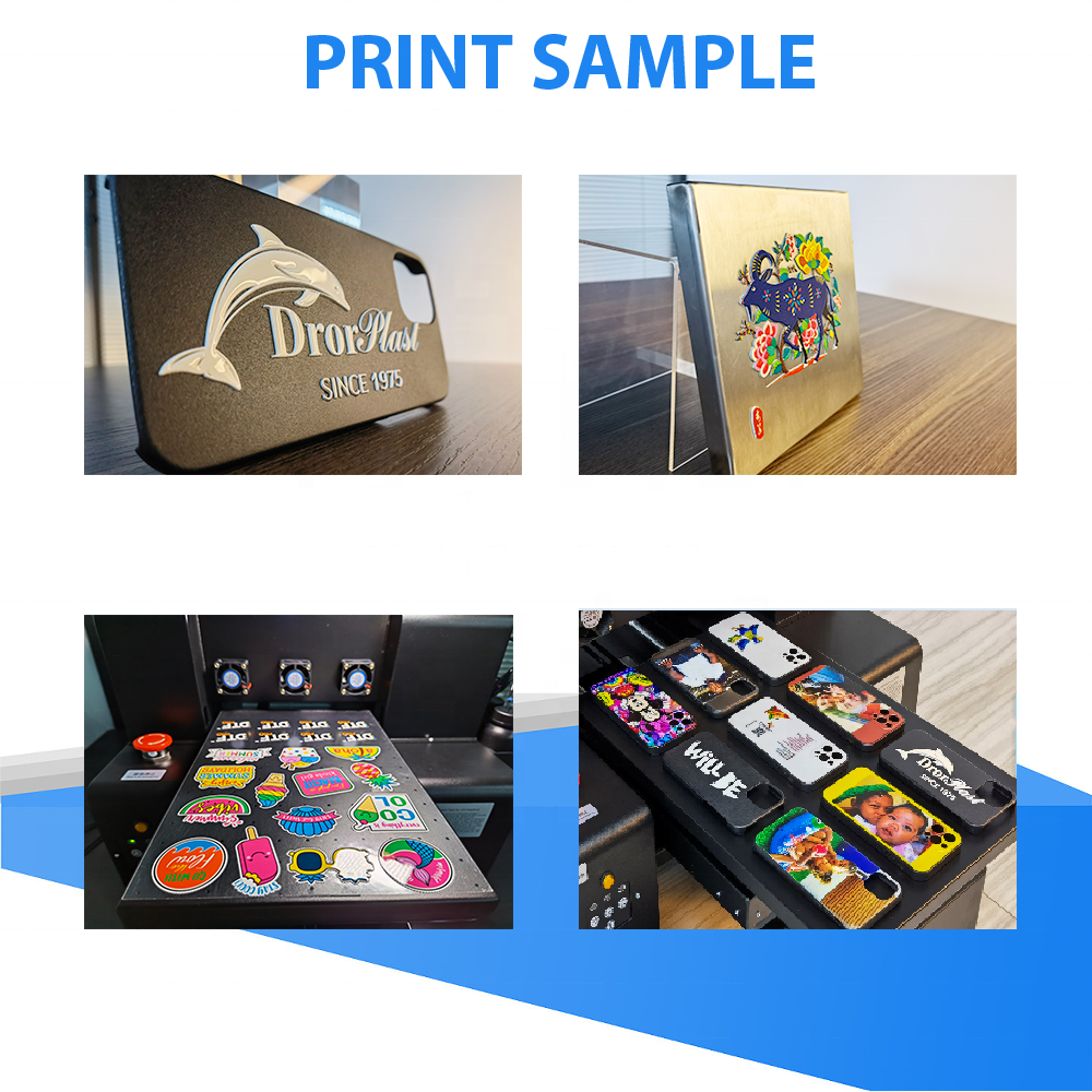 UV Printer A3 Size Glossy Flatbed Printing Machine For DTF Label Mobile Case Bottles Golf Ball Acrylic Ceramic Tile With FreeInk