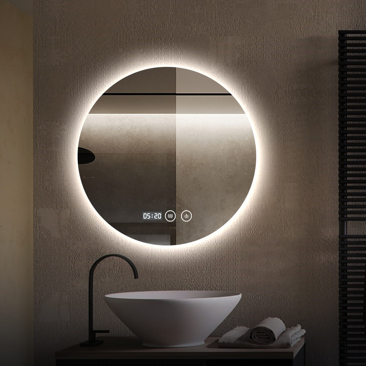 Round backlit vanity mirror moon light wall mounted station hair Salon mirror make up mirror for home Decor