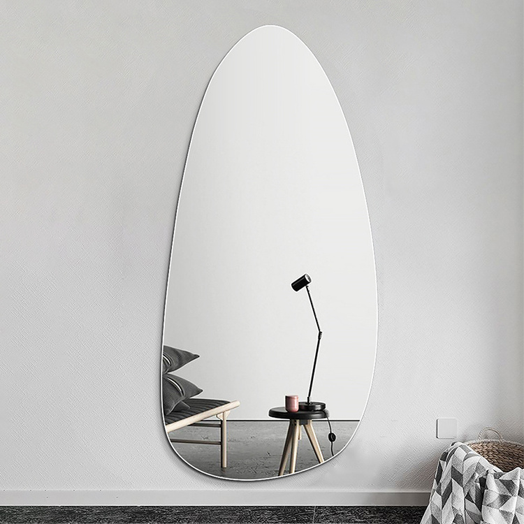 Teardrop-shaped mirror living room irregular wall decor mirror full length dressing mirror