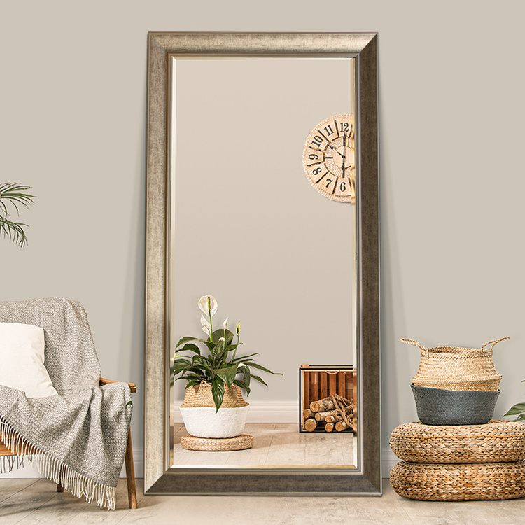 Full length floor standing decorative plastic frames living room/bedroom/dressing mirror