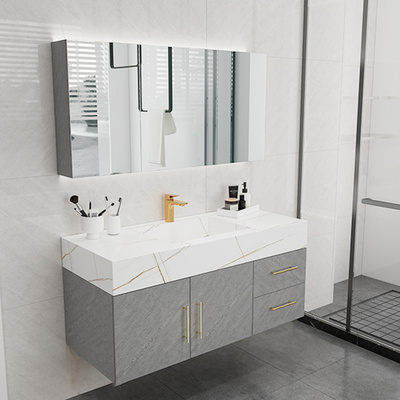 Modern hotel pvc floating vanity bathroom vanity cabinet